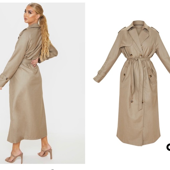 PLT Maxi Trench Coat with Belt - Picture 3 of 4